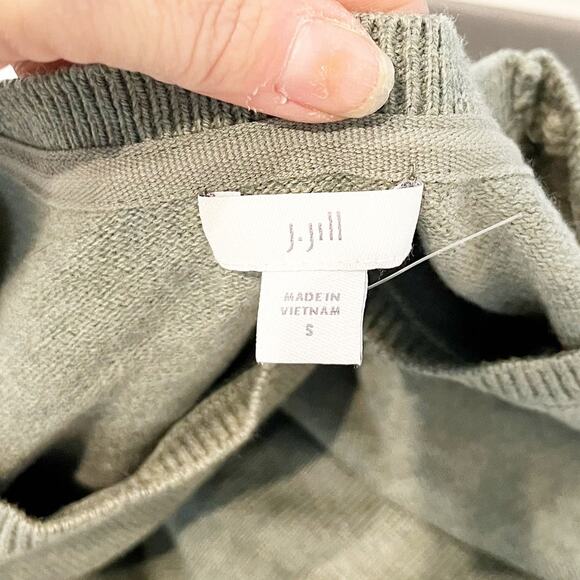 J. Jill Crewneck Dot Embroidered Sweater Seedling Heather Green Small - Picture 3 of 7